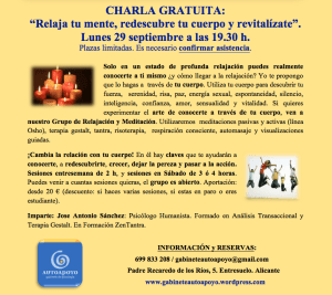 CHARLA MEDITACION LUNES 29 SEPTIEMBRE ALICANTE