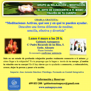 CHARLA MEDITACIONES ACTIVAS